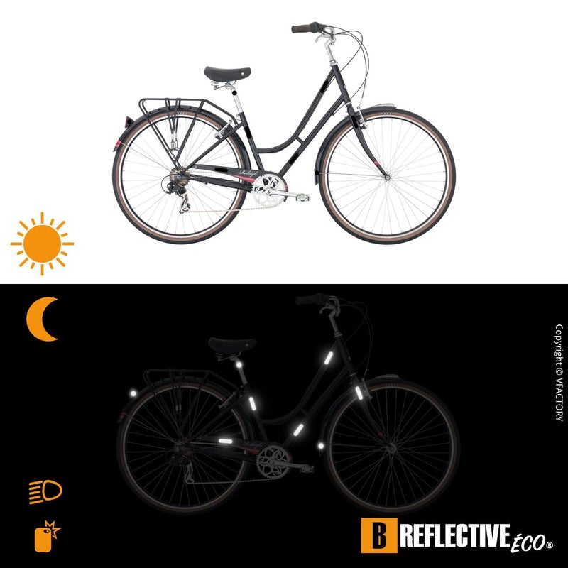 B REFLECTIVE Ã‰co Multi, (2 Pack) 12 Retro Reflective Stickers kit, Night high Visibility Safety, Universal Adhesive for Bike/Stroller/Buggy/Helmet/Motorbike/Scooter/Toys, Black - Image 4